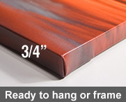 Photo on Canvas : Thin .75 inch Gallery Wrap.