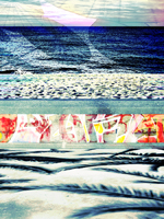 Boardwalk Blue - Graffitti Beach Art.