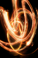 Flare Gold - Gold Light Streaks. Large Modern Urban Wall Art Print.