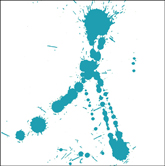 Fling - Teal Wall Art - Teal Splatter Painting.