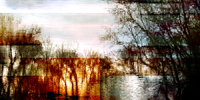 Good Friday - Erie Landsacpe Painting. Trees, River. Abstract Photo Art.
