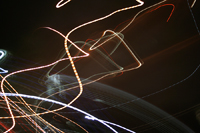 Stray - Black Modern Art - Urban Light Streaks.