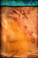 Toast - Copper, Orange, Oker, Teal Abstract Painting.